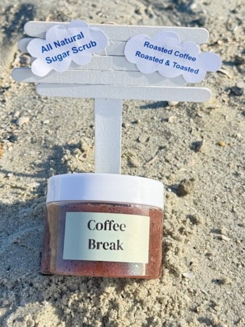 All Natural Coffee Body Sugar Scrub, Organic Exfoliator, Home Spa Skincare 6 oz